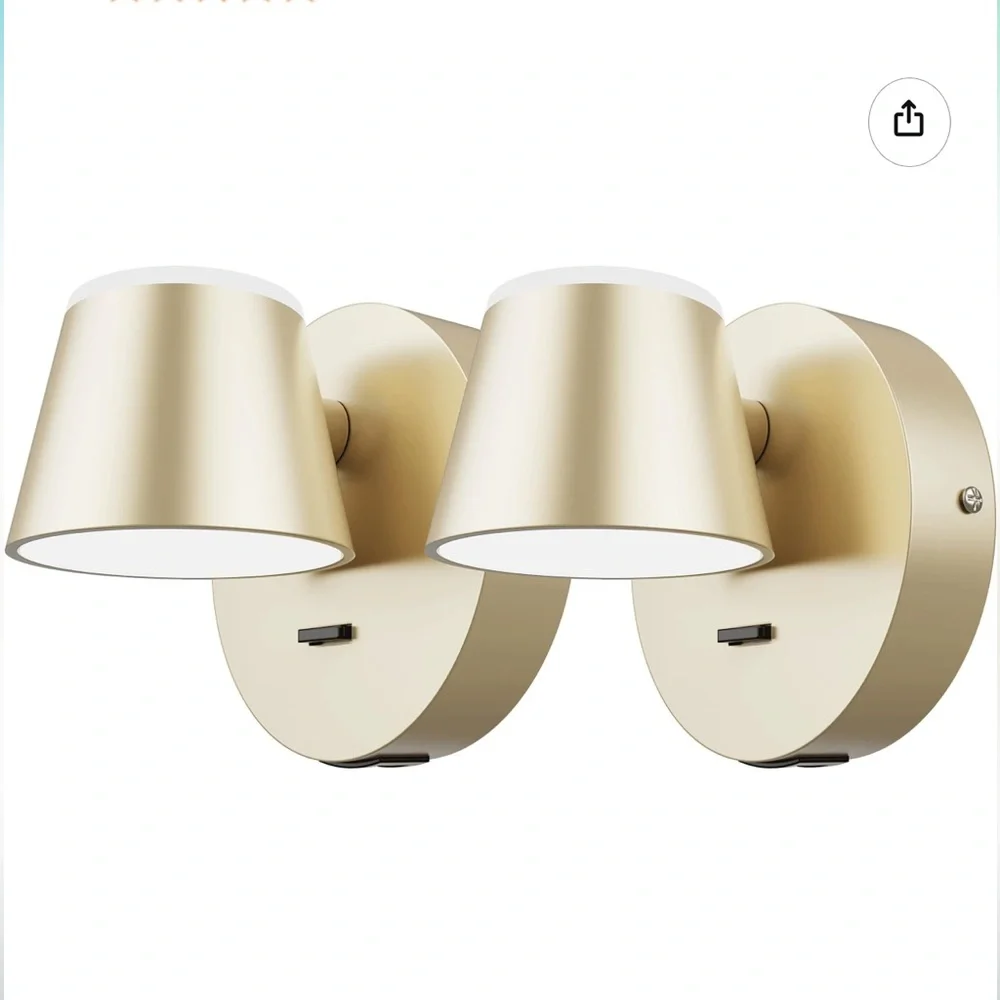 Set of Two LED Wall Sconce, Champagne color. New in box.